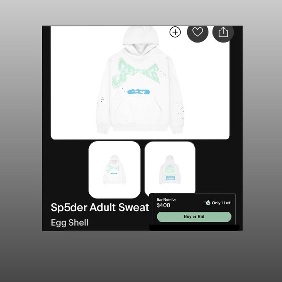 White Spider Hoodie Eggshell